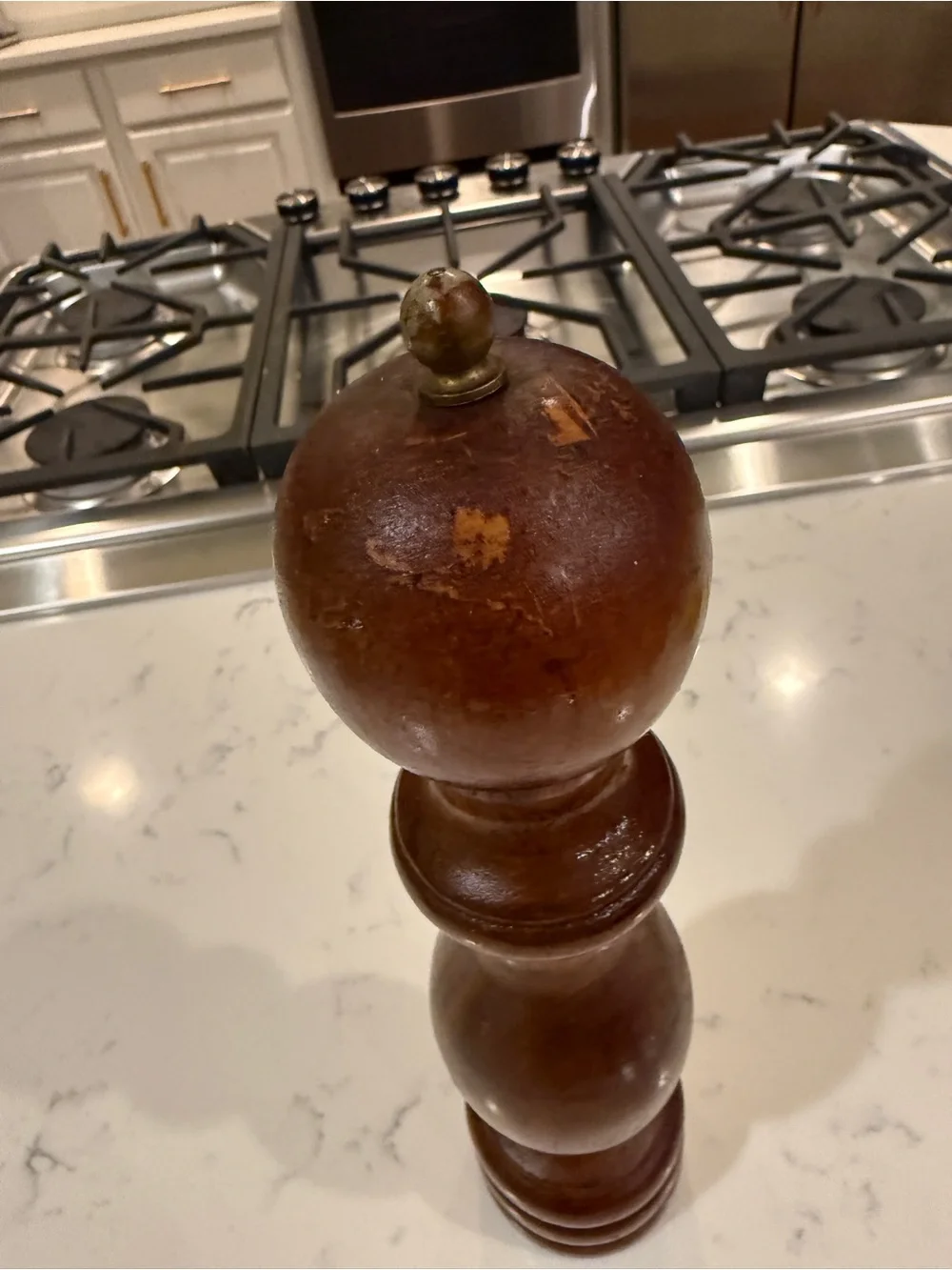 Vintage Tall Wooden Pepper Mill Grinder